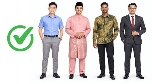 Pakaian dibenarkan - Lelaki